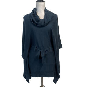 Mercer & Madison Poncho Sweater Women's Size S Teal Green Wool Oversized Boho